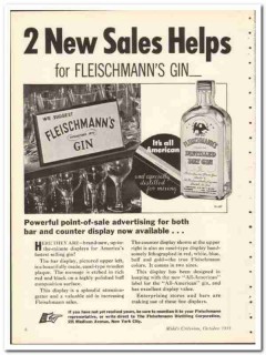Fleischmann Distilling Corp 1935 vintage whiskey ad dry gin sales