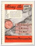 Hamburger Distillery Inc 1935 vintage whiskey ad success Jones Moss Hamburger Distillery Inc 1935 vintage whiskey ad success Jones Moss