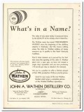 John A Wathen Distillery Company 1935 vintage whiskey ad Bourbon name