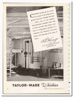 K Taylor Distilling Company 1935 vintage whiskey ad Straight Bourbon