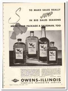 Owens-Illinois Glass Company 1935 vintage ad package sales season jump