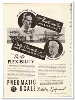 Pneumatic Scale Corp 1935 vintage glass ad bottling fills caps labels Pneumatic Scale Corp 1935 vintage glass ad bottling fills caps labels
