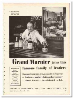 Somerset Importers Ltd 1935 vintage whiskey ad Grand Marnier Mens Bar Somerset Importers Ltd 1935 vintage whiskey ad Grand Marnier Mens Bar