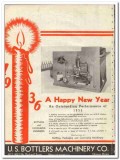 U S Bottlers Machinery Company 1935 vintage glass ad Happy New Year