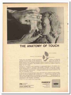 Julius Schmid Inc 1959 vintage medical ad Prophylactics anatomy touch