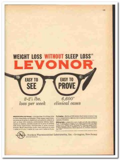 Nordson Pharmaceutical Laboratories 1959 vintage medical ad Levonor
