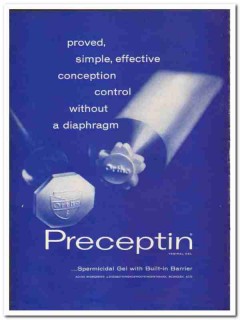 Ortho Pharmaceutical Corp 1959 vintage medical ad Preceptin vaginal