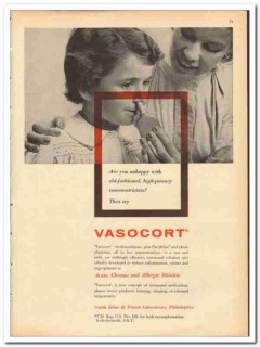 Smith Kline French Laboratories 1959 vintage medical ad Vasocort