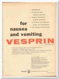 E R Squibb Sons 1959 vintage medical ad Vesprin nausea vomiting