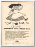 White Laboratories Inc 1959 vintage medical ad Cod Liver Oil kids