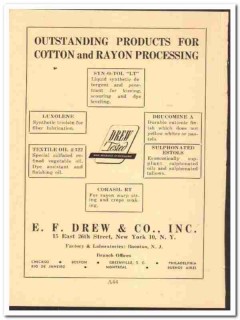 E F Drew Company 1949 vintage chemical ad cotton rayon processing E F Drew Company 1949 vintage chemical ad cotton rayon processing