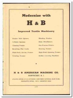 H B American Machine Company 1949 vintage textile ad modernize