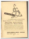 Saco-Lowell Shops 1949 vintage textile ad spinning equipment cotton
