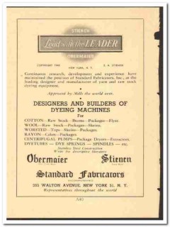 Standard Fabricators Inc 1949 vintage textile ad dyeing machines Standard Fabricators Inc 1949 vintage textile ad dyeing machines