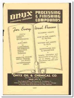 Onyx Oil Chemical Company 1938 vintage ad process finishing compounds Onyx Oil Chemical Company 1938 vintage ad process finishing compounds