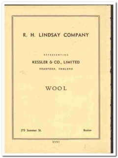 R H Lindsay Company 1938 vintage textile ad wool Kessler Ltd England
