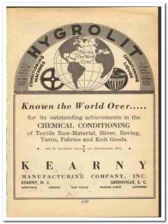 Kearny Mfg Company 1948 vintage textile ad Hygrolit Conditioning wool Kearny Mfg Company 1948 vintage textile ad Hygrolit Conditioning wool