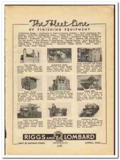 Riggs Lombard Inc 1948 vintage textile ad wool finishing equipment