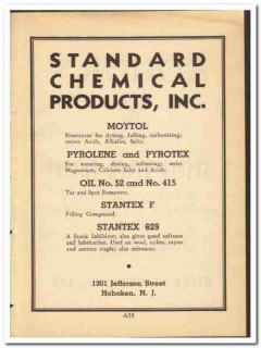 Standard Chemical Products Inc 1948 vintage ad textile Moytol Pyrolene