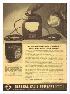General Radio Company 1952 vintage electrical ad textile Stroboscope General Radio Company 1952 vintage electrical ad textile Stroboscope