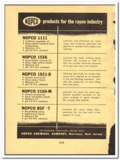 Nopco Chemical Company 1952 vintage ad textile rayon industry products Nopco Chemical Company 1952 vintage ad textile rayon industry products