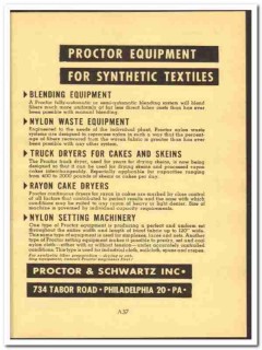 Proctor Schwartz Inc 1952 vintage textile ad synthetic equipment nylon