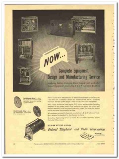 Federal Telephone Radio Corp 1943 vintage electrical ad design service