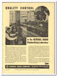 General Radio Company 1943 vintage electrical ad quality control General Radio Company 1943 vintage electrical ad quality control