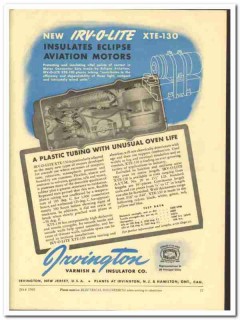 Irvington Varnish Insulator Company 1943 vintage electrical ad XTE-130