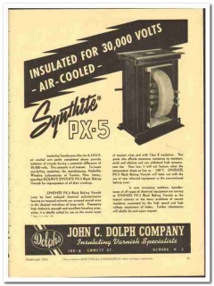 John C Dolph Company 1943 vintage electrical ad air-cooled Synthite