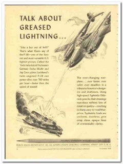 Joseph Dixon Crucible Company 1943 vintage electrical ad lightning Joseph Dixon Crucible Company 1943 vintage electrical ad lightning