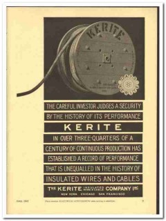 Kerite Insulated Wire Cable Company 1943 vintage electrical ad history