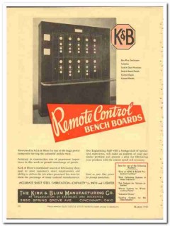 Kirk Blum Mfg Company 1943 vintage electrical ad remote control