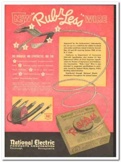 National Electric Products Corp 1943 vintage ad Rub-r-Less wire
