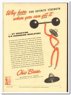 Ohio Brass Company 1943 vintage electrical ad insulator strength