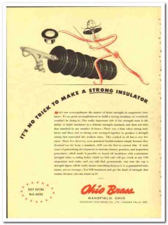 Ohio Brass Company 1943 vintage electrical ad insulator strong