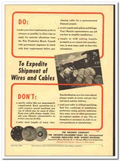 Okonite-Callender Cable Company 1943 vintage electrical ad expedite