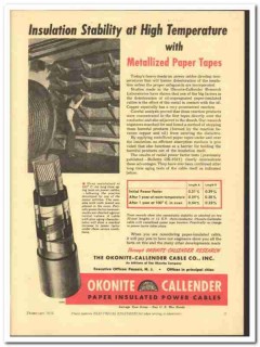 Okonite-Callender Cable Company 1943 vintage electrical ad insulation