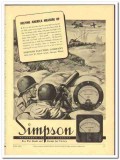 Simpson Electric Company 1943 vintage ad instruments measure