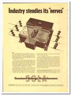 Sola Electric Company 1943 vintage ad transformer industry nerves