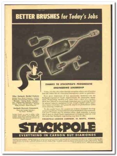 Stackpole Carbon Company 1943 vintage electrical ad better brushes