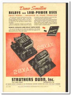 Struthers-Dunn Inc 1943 vintage electrical ad relays sensitive