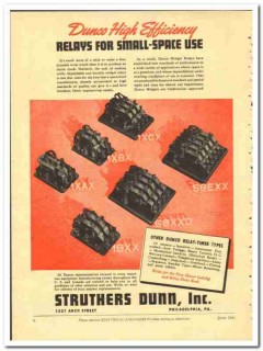 Struthers-Dunn Inc 1943 vintage electrical ad relays high efficiency