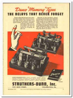 Struthers-Dunn Inc 1943 vintage electrical ad relays never forget