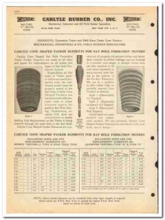 Carlyle Rubber Company 1950 vintage oil catalog oilfield cone packer Carlyle Rubber Company 1950 vintage oil catalog oilfield cone packer