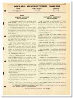 Deckard Mfg Company 1950 vintage oil catalog oilfield safety equipment