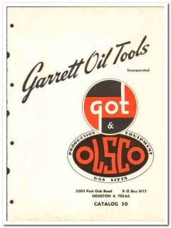 Garrett Oil Tools Inc 1950 vintage catalog oilfield gas lift valve Garrett Oil Tools Inc 1950 vintage catalog oilfield gas lift valve
