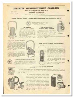 Justrite Mfg Company 1950 vintage oil catalog oilfield safety lantern Justrite Mfg Company 1950 vintage oil catalog oilfield safety lantern