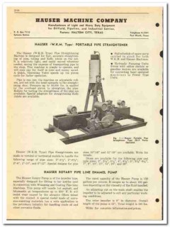 Hauser Machine Company 1950 vintage oil catalog oilfield pipe kelly Hauser Machine Company 1950 vintage oil catalog oilfield pipe kelly