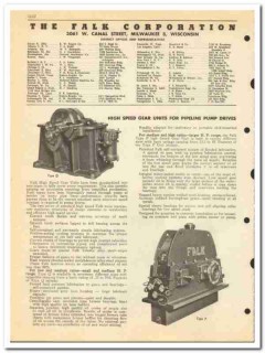 Falk Corp 1950 vintage oil catalog oilfield pipeline pump drives Falk Corp 1950 vintage oil catalog oilfield pipeline pump drives